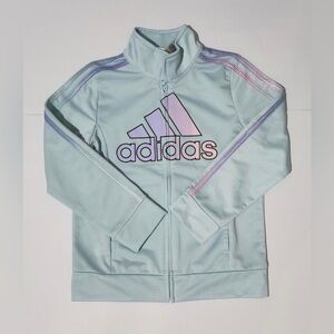 Adidas Size 4 Toddler Girls Blue Athletic Full Zip w/Pockets Track Jacket